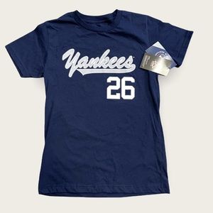 New York Yankees DJ LeMahieu Tee Shirt Boys Kids Size L 12/14 Dark Blue